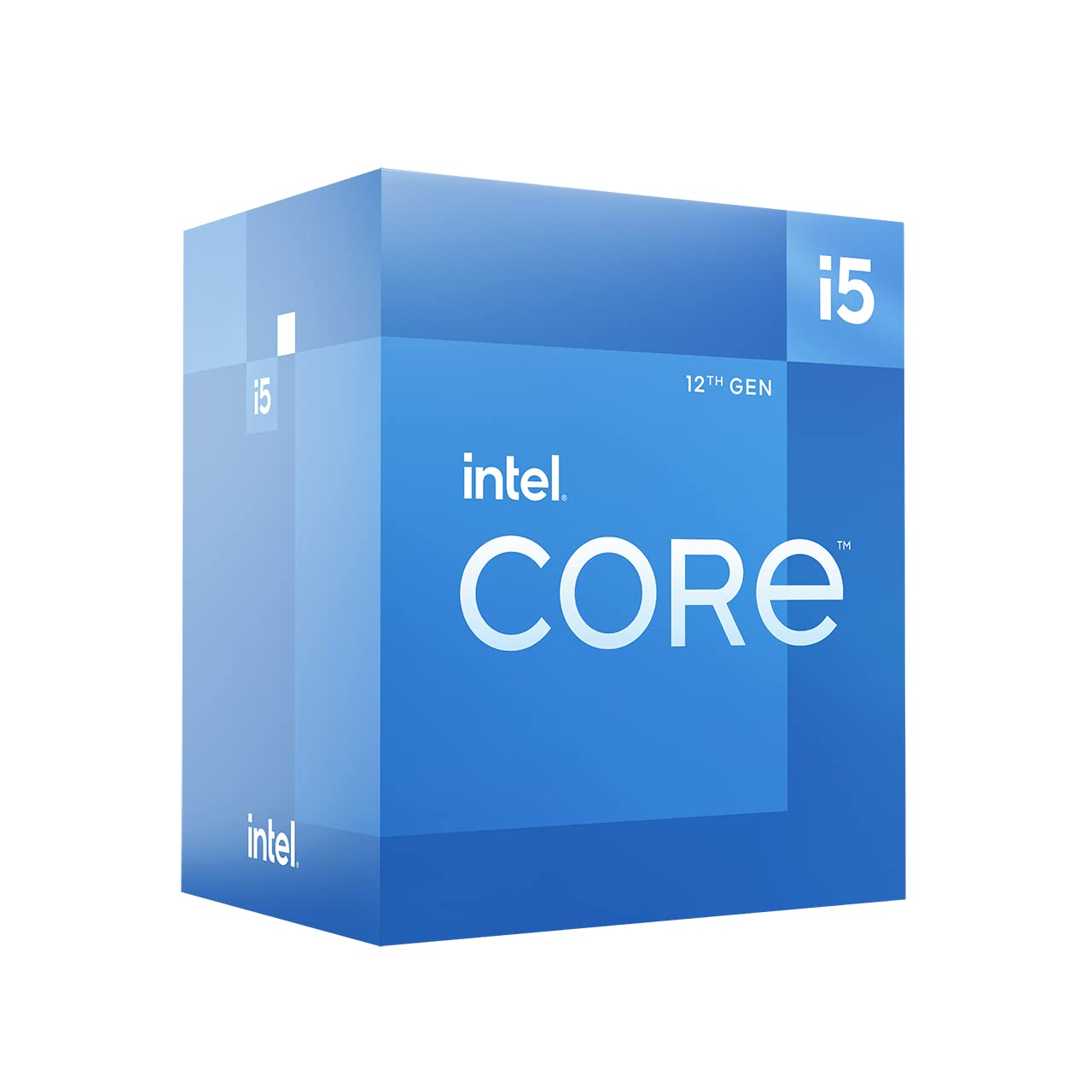 Intel Core i5-12400 12th generation desktop processor with a base clock speed of 2.5GHz, featuring 6 cores, LGA1700 socket compatibility, and support for DDR4 and DDR5 RAM up to 128GB, in a sleek silver design.