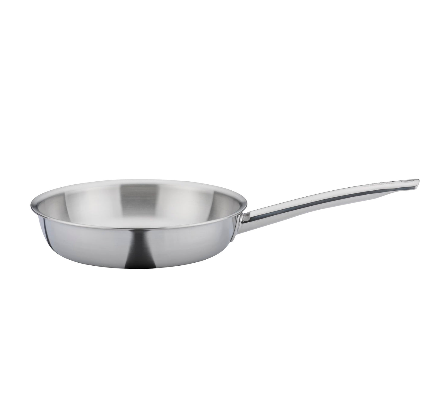 Spring Bratpfanne XL BRIGADE PREMIUM Ø 24 cm - Nerūsējošā tērauda, pulēta cepšanas virsma, 3-kārtīgs alumīnija kodols, indukcijai.