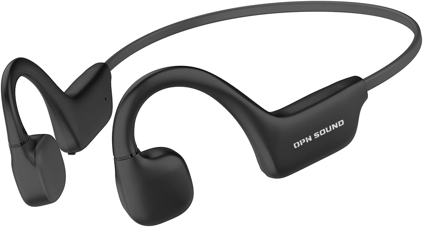 OPN Sound Osso kaulu vadīšanas Bluetooth austiņas - melnā krāsā, ar mikrofonu, bezvadu, komfortablas un vieglas.