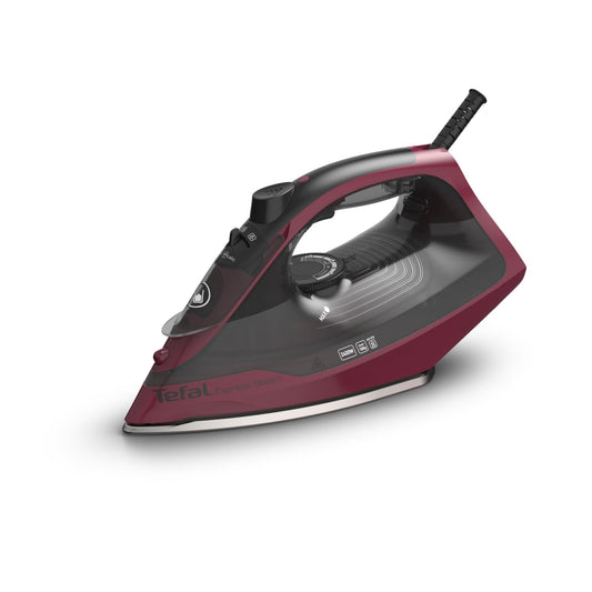 Tefal FV2846 Express Steam - 2400W, 40g/min steam control, 180g/min steam boost, anti-drip, 270ml tank, black/wine red.