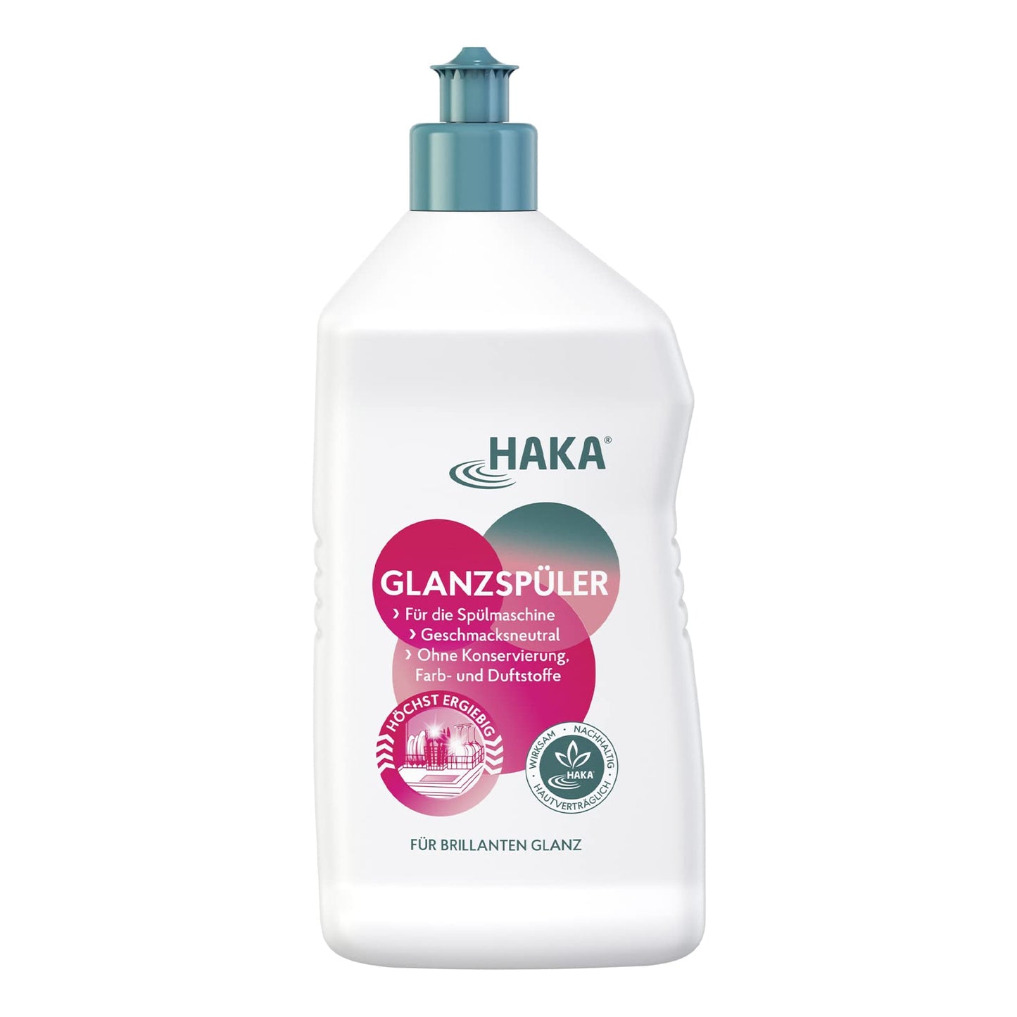 Skalošanas līdzeklis HAKA Glanz- & Klarspüler, 750 ml, trauku mazgājamai mašīnai, bez ūdens plankumiem