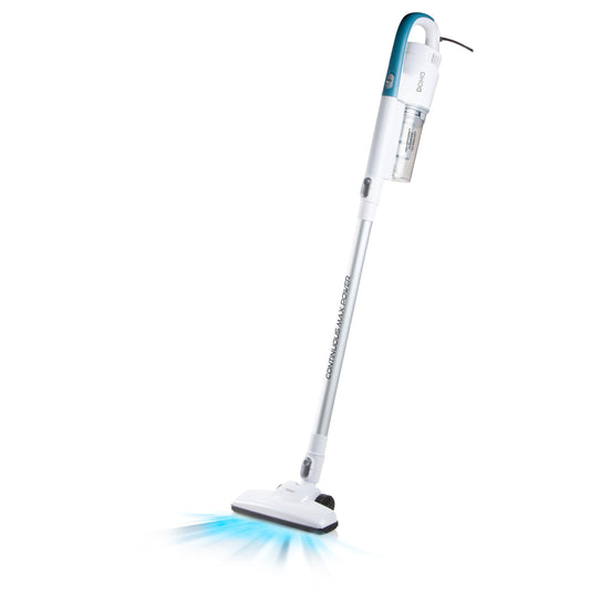 DOMO DO237SV Vacuum Cleaner - White, 450W, 0.45L capacity, 80dB noise level, compact and efficient design.