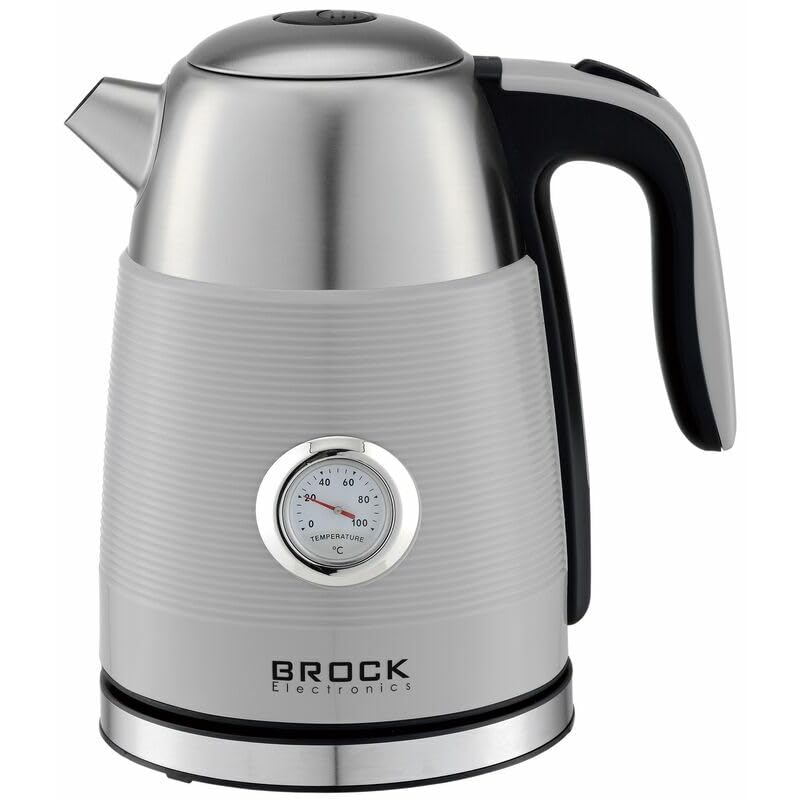 Brock Electronics WK 9805 GY kettle - stainless steel, 1.7L capacity, sleek design, fast boiling.