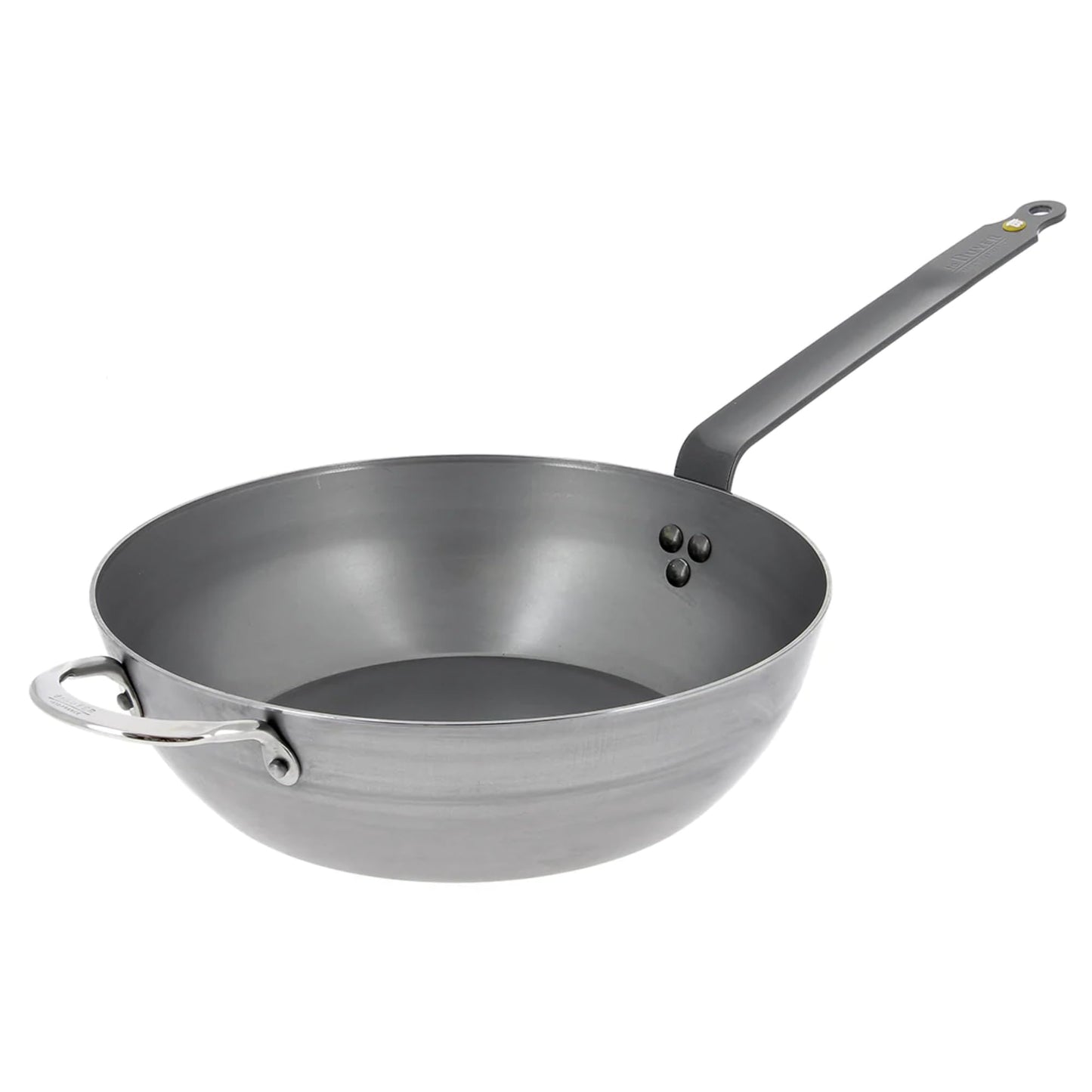 de Buyer lauku panna MINERAL B - 32 cm tērauda, ar pretējo rokturi, sudrabs, ideāla cepšanai un sautēšanai.