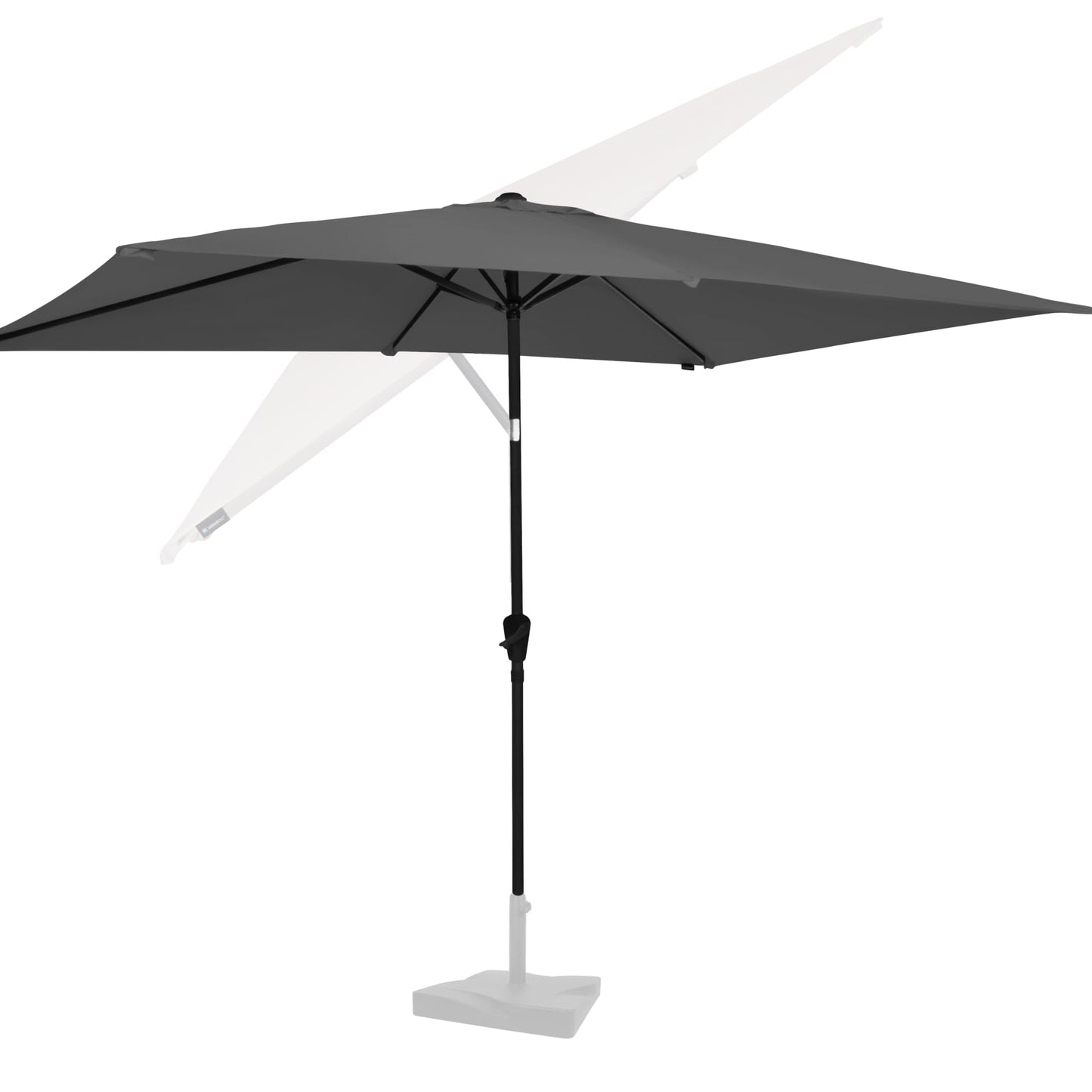 Taisnstūrveida saulessargs VONROC 200x300 - saulessargs terasei, dārzam, balkonam, HoReCa - nolokāms, ar rokturi, izturīgs pret laikapstākļiem - Rapallo (pelēks)