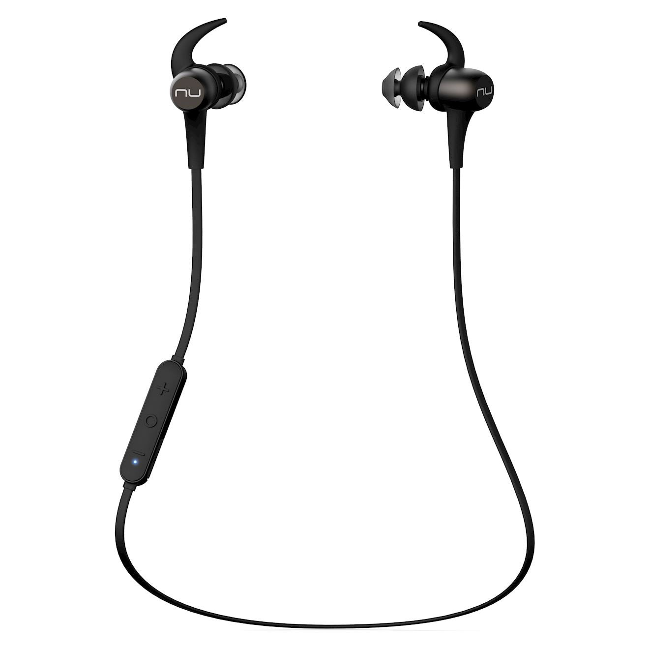 NuForce BE Sport 3 - bezvadu Bluetooth austiņas, magnētiskas, pelēkas, sporta un aktīvai lietošanai.