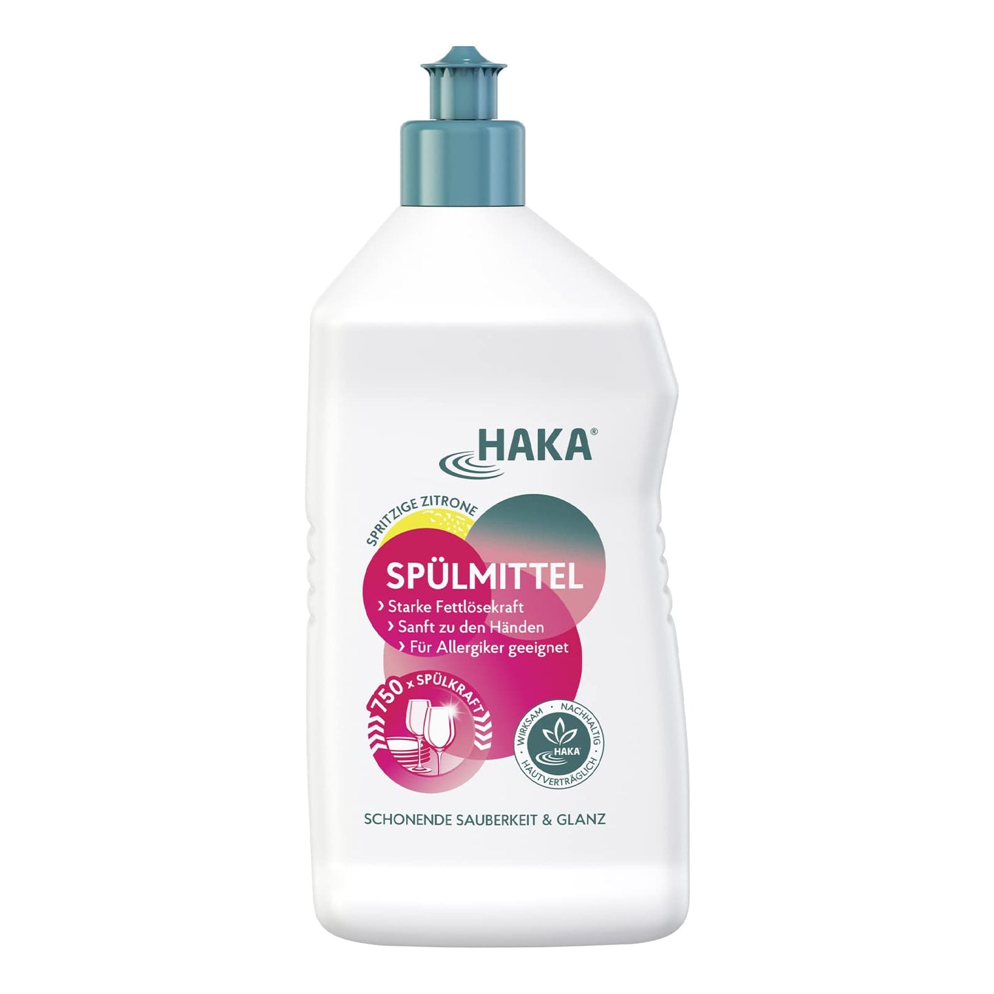 Trauku mazgāšanas līdzeklis HAKA Zitrone, 750 ml, roku mazgāšanai ar spēcīgu tauku šķīdināšanas iedarbību, ekonomisks