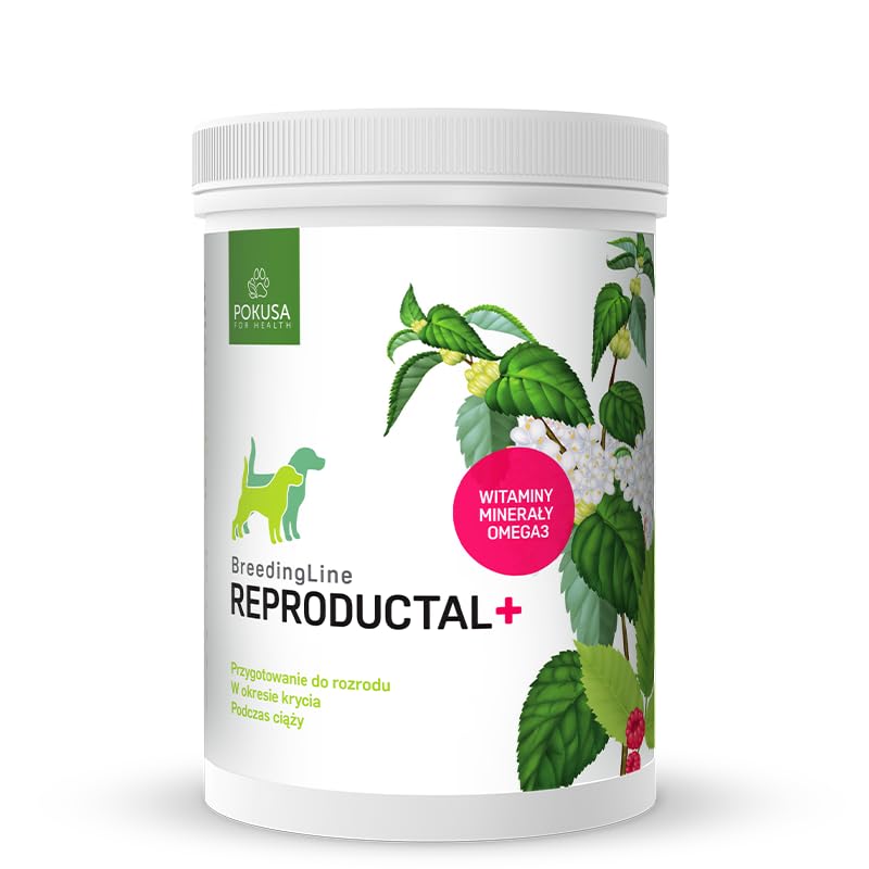 Papildbarība grūsnām kucēm POKUSA BreedingLine Reproductal – reproduktīvās sistēmas un dzimumcikla atbalstam, pulveris, 350 g