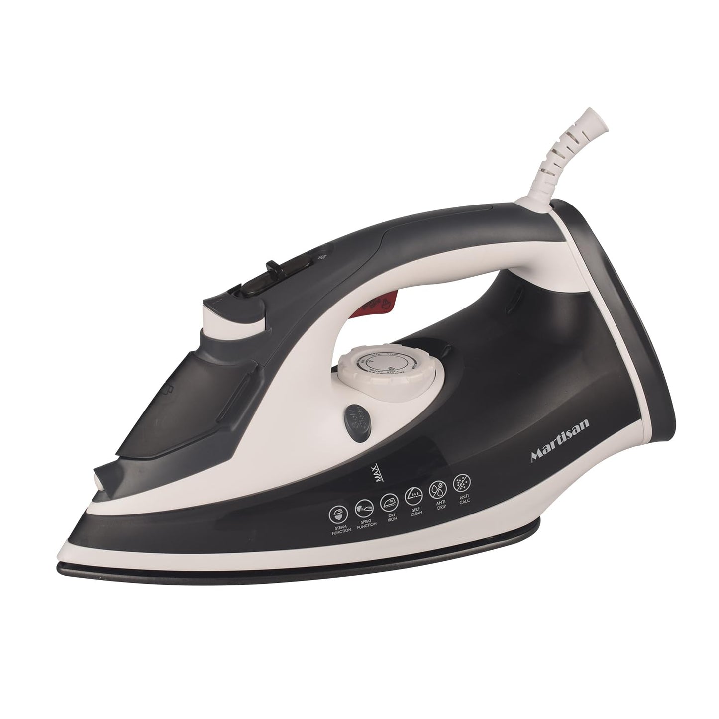 Martisan tvaika gludeklis - maināma tvaika un temperatūras regulēšana, nelīpoša zole, 2200 W, pretkaļķu sistēma.
