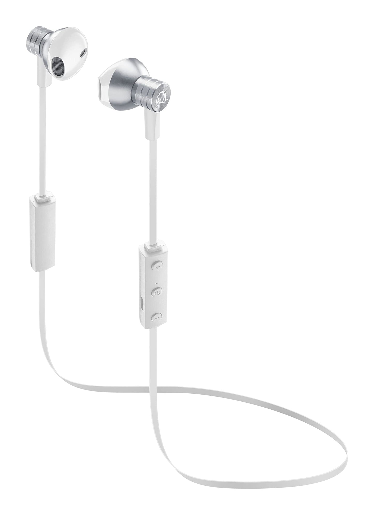 AQL Wild Bluetooth austiņas - tālvadības pults, iebūvēts mikrofons, 7 stundu atskaņošana, 75 mH akumulators, balts