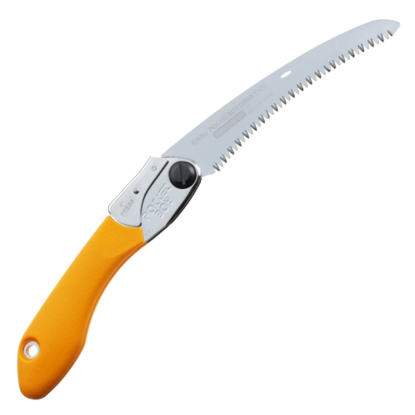 SILKY PocketBoy Curve 170 mm Professional salokāmais zāģis, izliekts asmens, rupjš, Pull-Cut 15–20% ātrāks nekā taisns, impulsrūdīti zobi, jostas maciņš no cietas plastmasas | 726-17