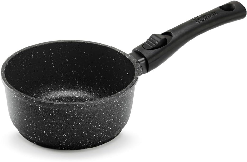 Pradel Excellence PCUI001001 - Premium Ø20cm non-stick aluminum frying pan, stone look, removable handle, induction compatible.