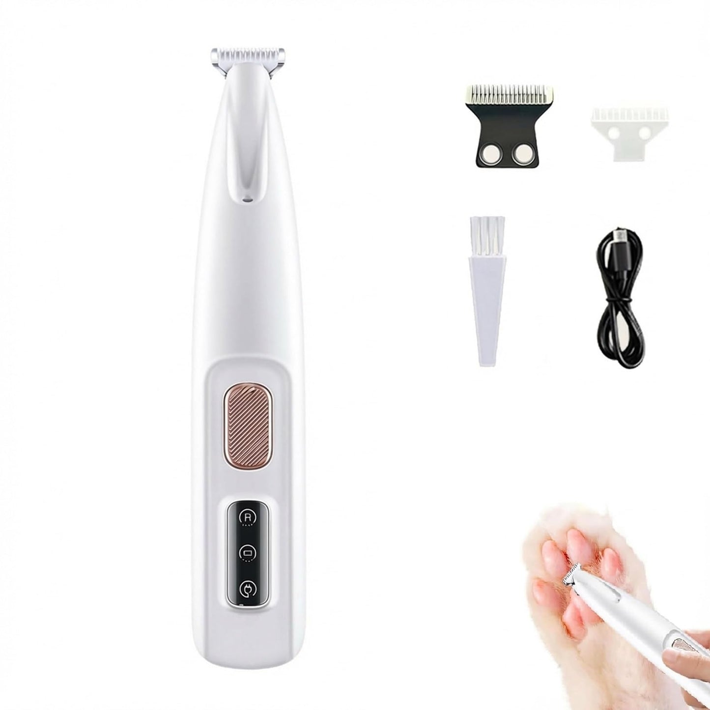 Paw Trim Pro ķepu trimmeris, Pawtrim pro nesāpīgs ķepu trimmeris suņiem ar LED apgaismojumu, kluss, IPX4, 18-mm paplašināts nerūsējošā tērauda asmens