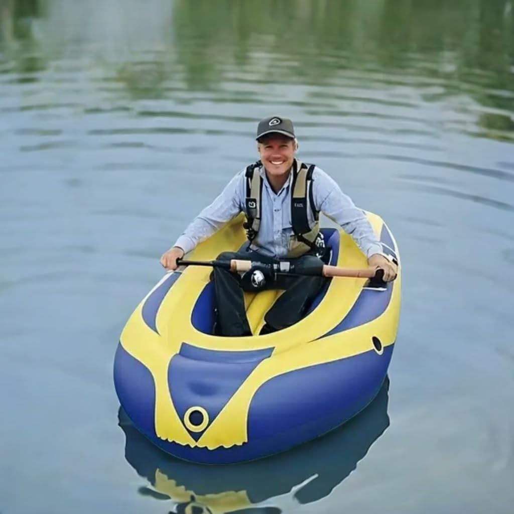 Piepūšama kajaka laiva pieaugušajiem – 234 cm/92 inch ar pumpi, stabila konstrukcija, piemērota atpūtai uz ūdens, ezerā un upē, viegli transportējama