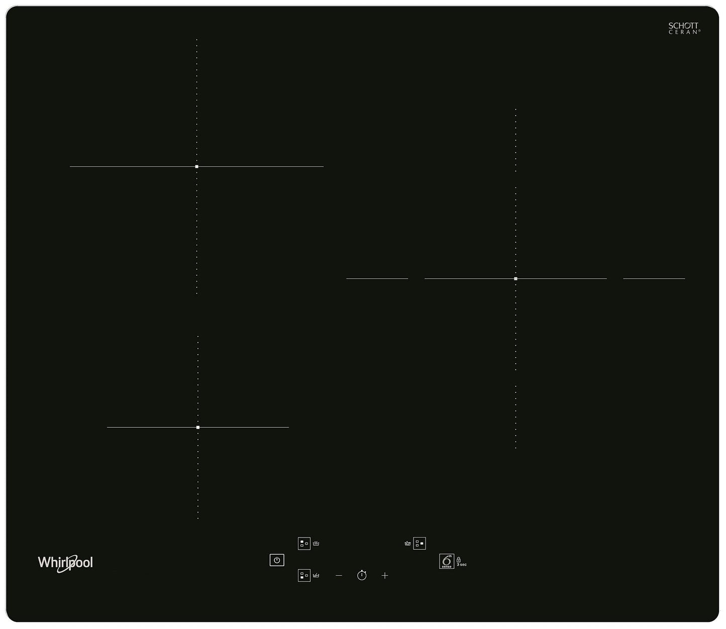 Whirlpool - Indukcijas plīts WS Q9160 NE, 3 indukcijas plītis, stikla keramikas