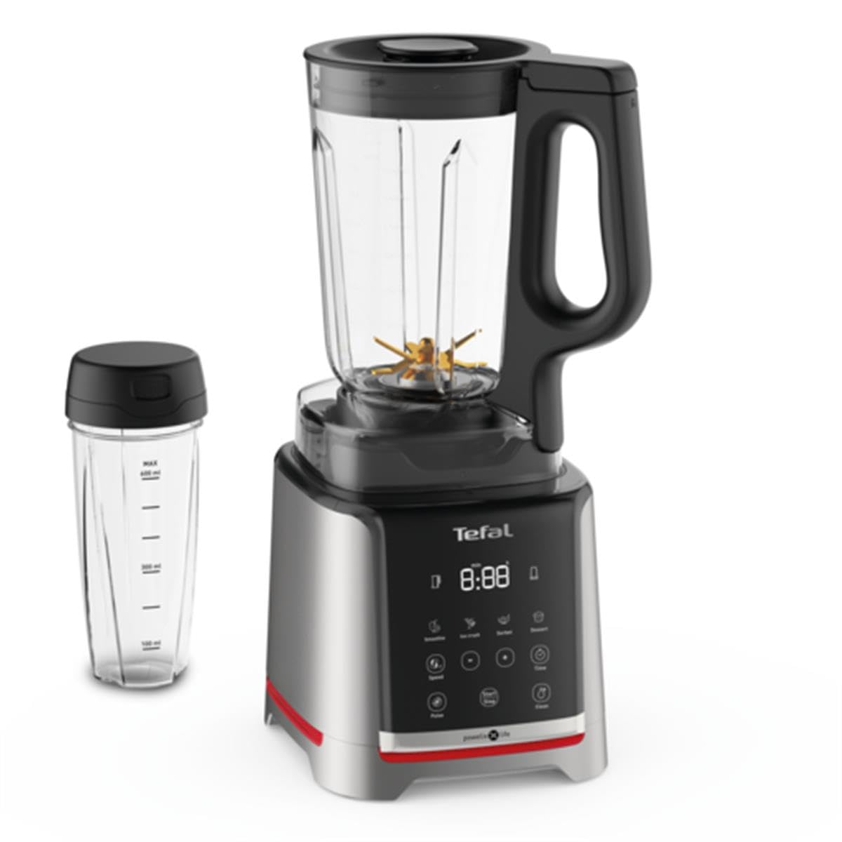 Tefal InfinyMix - augstas ātruma blenderis ar 5 programmām, 2,6 l Tritan trauks, 600 ml ceļojuma krūze, sudrabs, BL91HD31