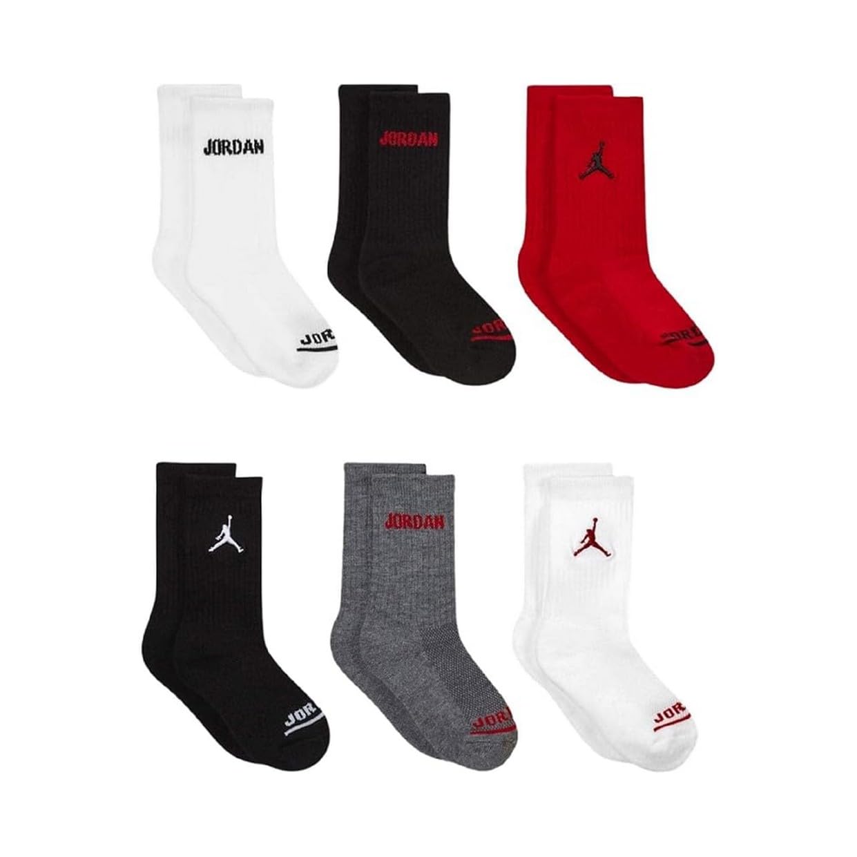 Zēnu zeķes Jordan Legend Crew, 6 pāri, melnas, 9/11 gadi