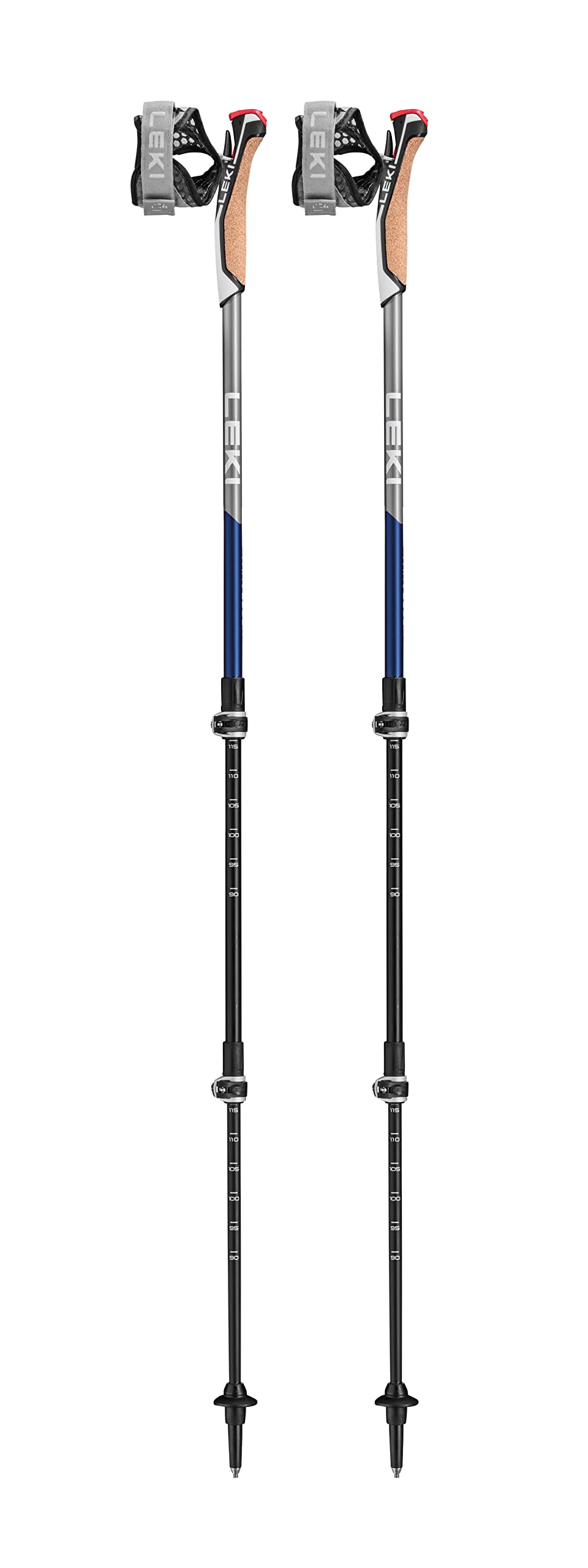 Leki Traveller Carbon nūjas 90-130 cm, midnightblue dark metallic-light anthracite-white