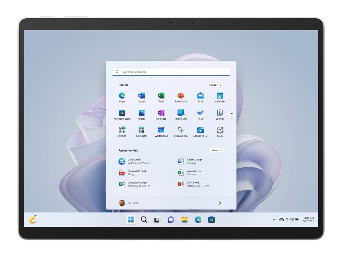 Microsoft Surface Pro 9 8 GB RAM 13" Snapdragon SQ3 Platīns 128 GB