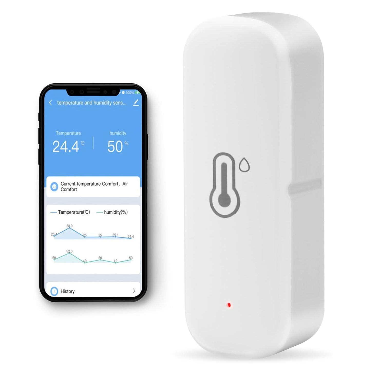 WiFi termometrs higrometrs iekštelpām Vakler, viedais sensors