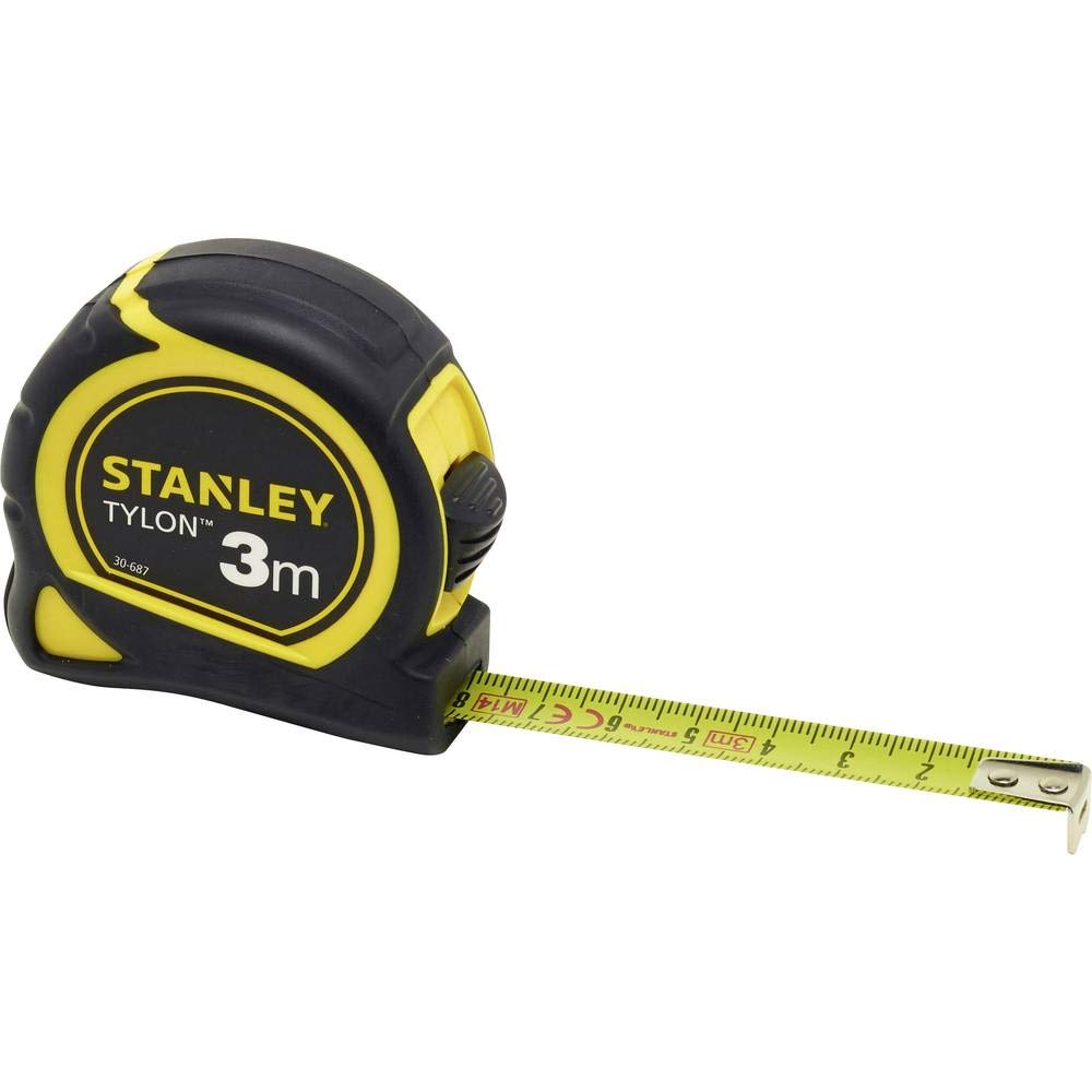 Mērlente STANLEY Tylon 3 m, Tylon polimēra aizsargpārklājums, pārbīdāms gala āķis, plastmasas korpuss, 1-30-687