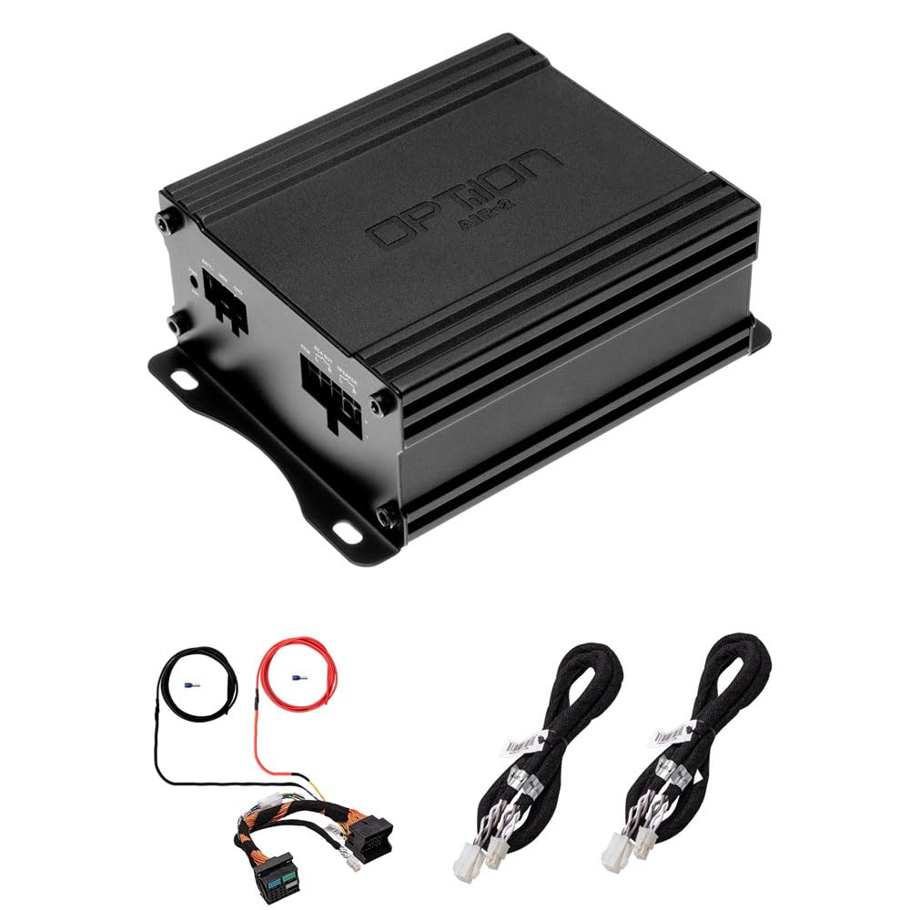 Auto pastiprinātājs OPTION AIR-2 ar Power-Quadlock kit, mini pastiprinātājs ar Plug & Play uzstādīšanu Power-Quadlock pieslēgumam