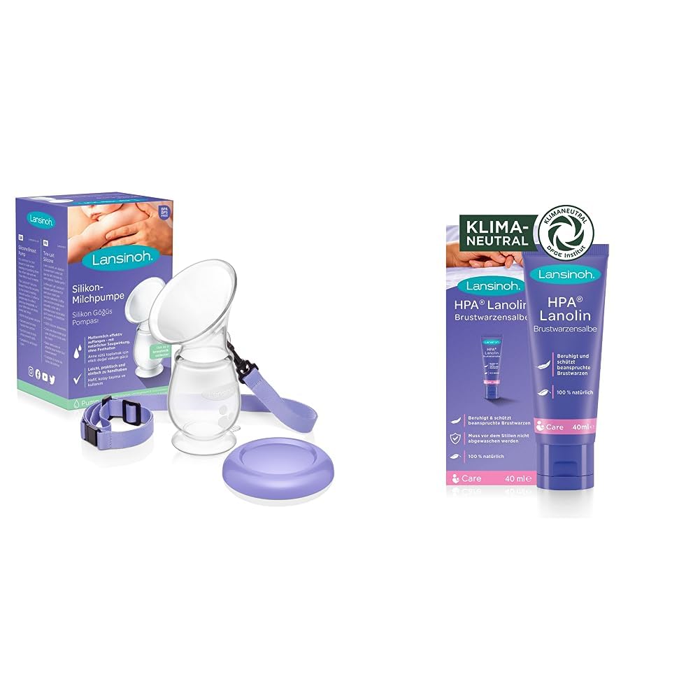 Silikona piena savācējs un krūtsgalu ziede Lansinoh HPA Lanolin, 40 ml – 100% dabīgs un klimatneitrāls