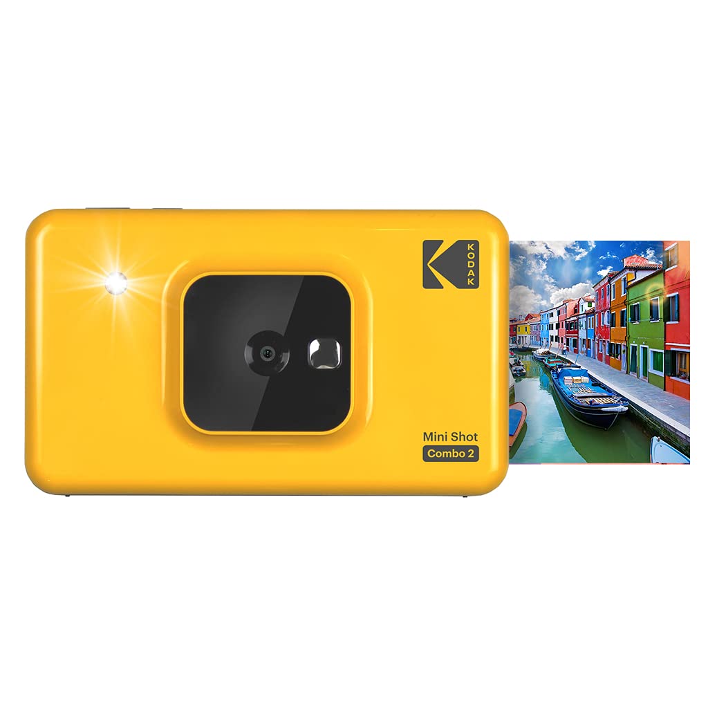 Kodak Mini Shot Combo 2 - C210, Dzeltens, portable photo printer with instant printing and Bluetooth connectivity.