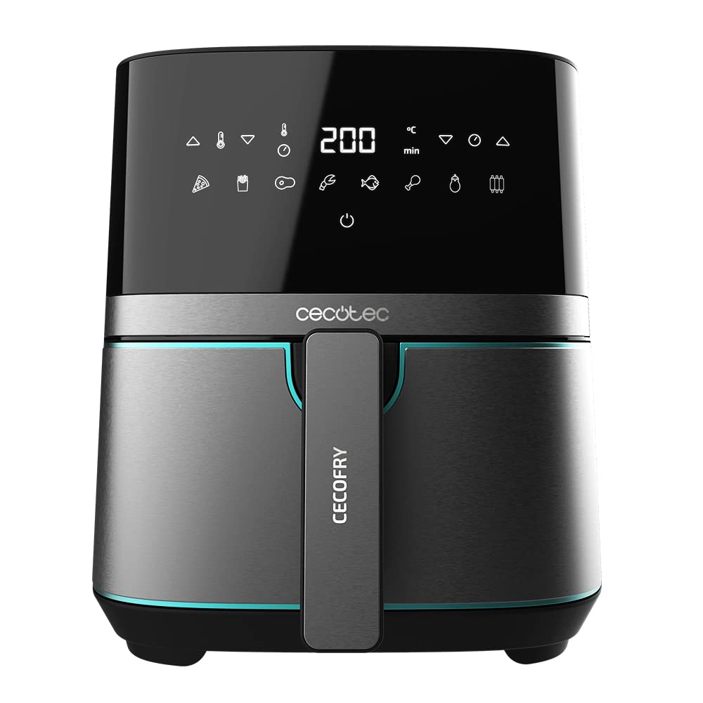 Cecotec Cecofry Full InoxBlack 5500 - 5.5L, 1600W, compact, digital, oil-free air fryer with PerfectCook technology, 8 modes.