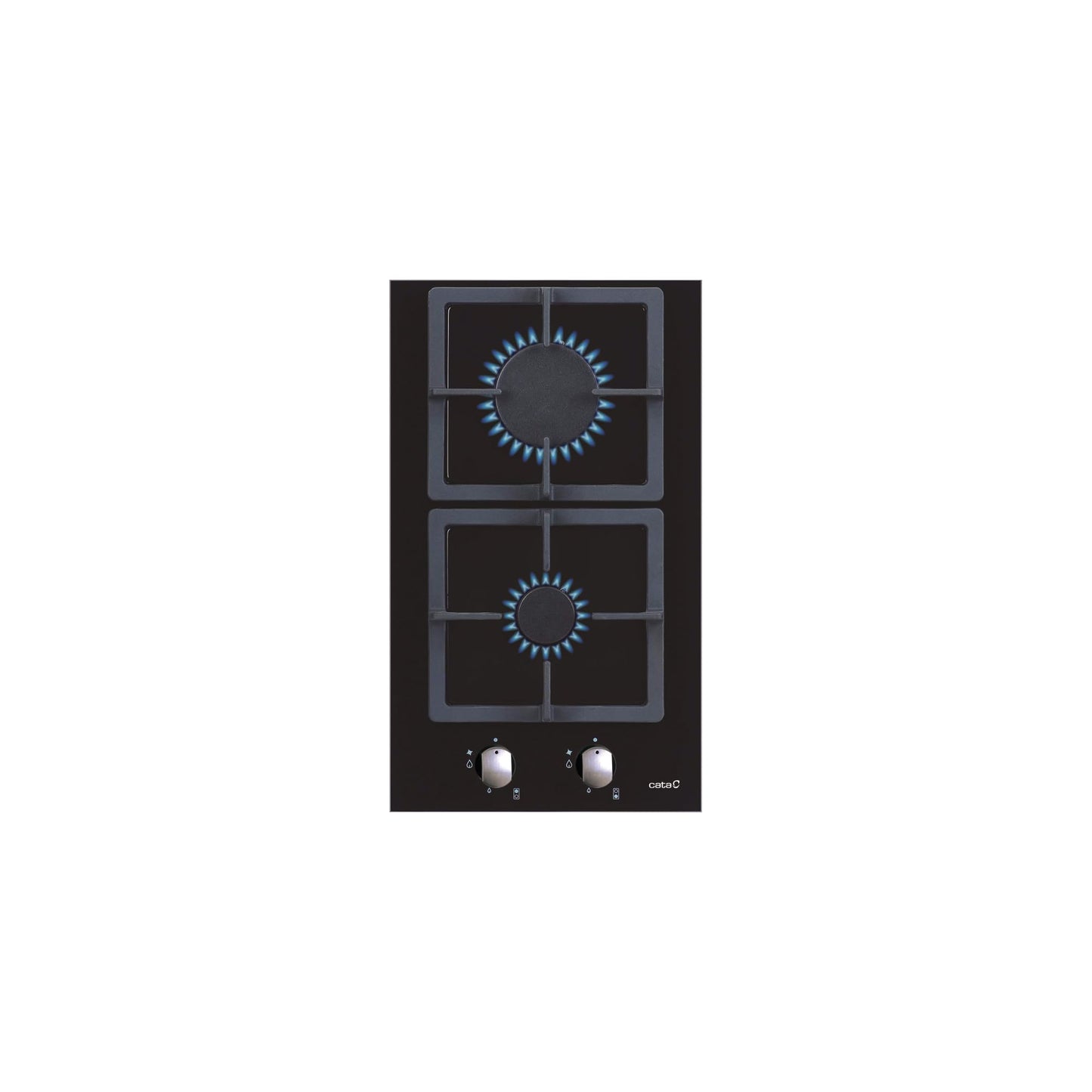CATA SCI 3002 BK Gaskochfeld krāsa melna 2 gāzes degļi elektroniskā aizdedze čuguna grili gatavi dabasgāzei jauda 4kW platums 30 cm