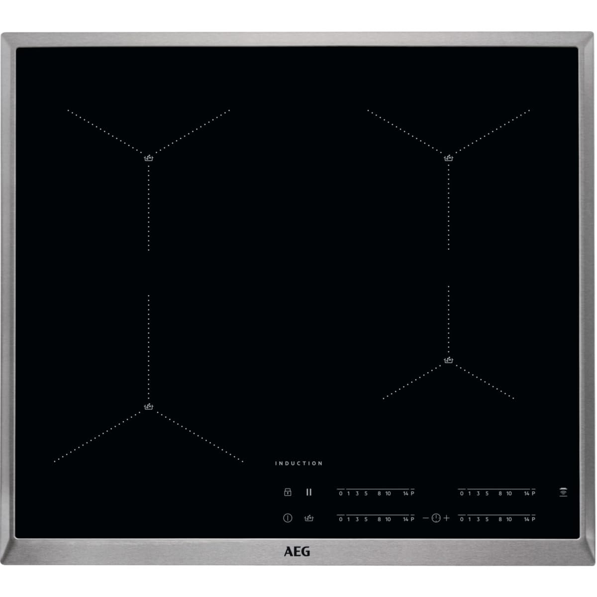 AEG IAE64411XB Autonomā plīts virsma / Indukcija / 7000. sērija ar SenseBoil® / Hob²Hood / Slīdņa vadība / 60 cm / Nerūsējošā tērauda rāmis / 4 vārīšanas zonas / Jaudas funkcija / Bērnu drošība