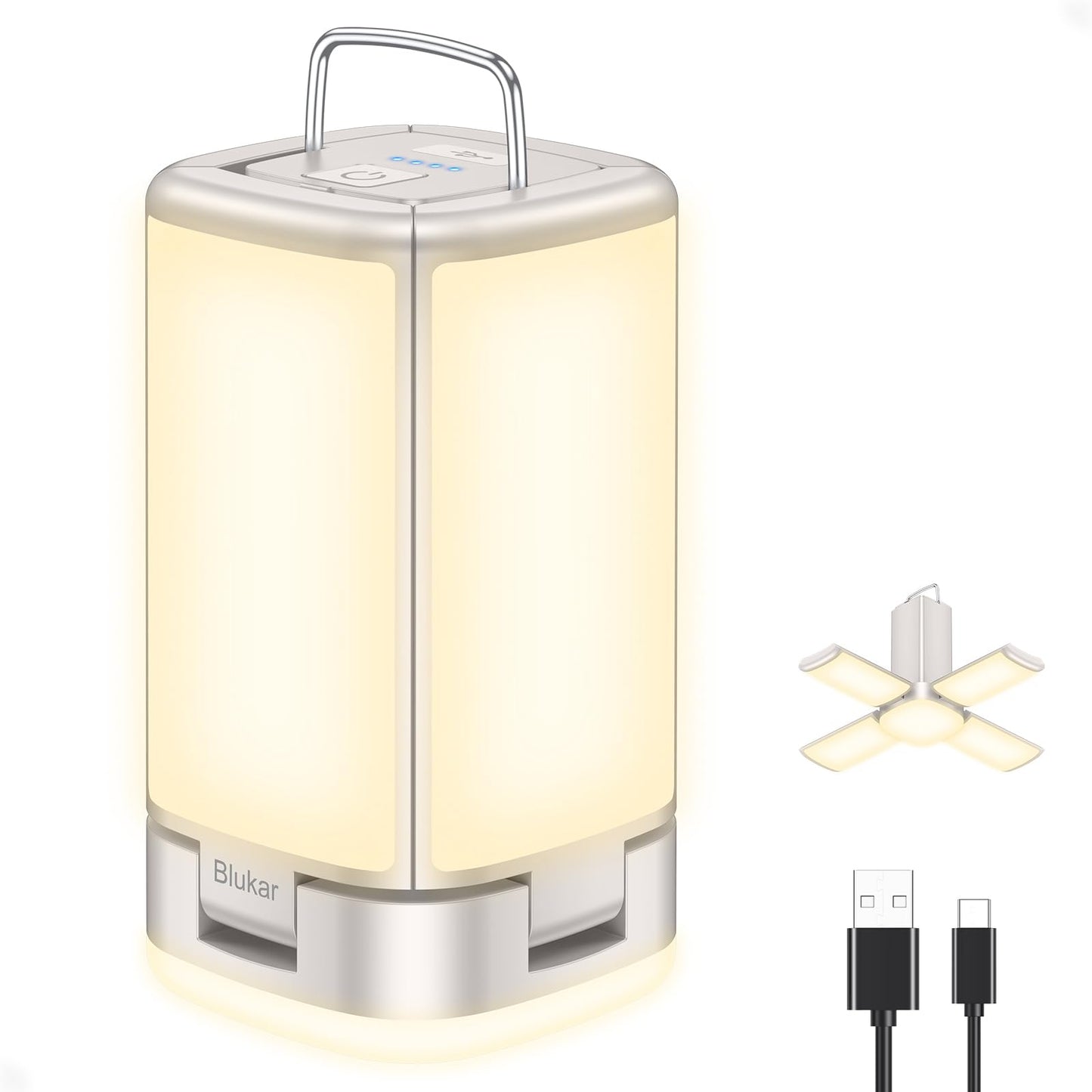 Kempinga lampa Blukar ar 116 LED, īpaši spilgta, 7 gaismas režīmi