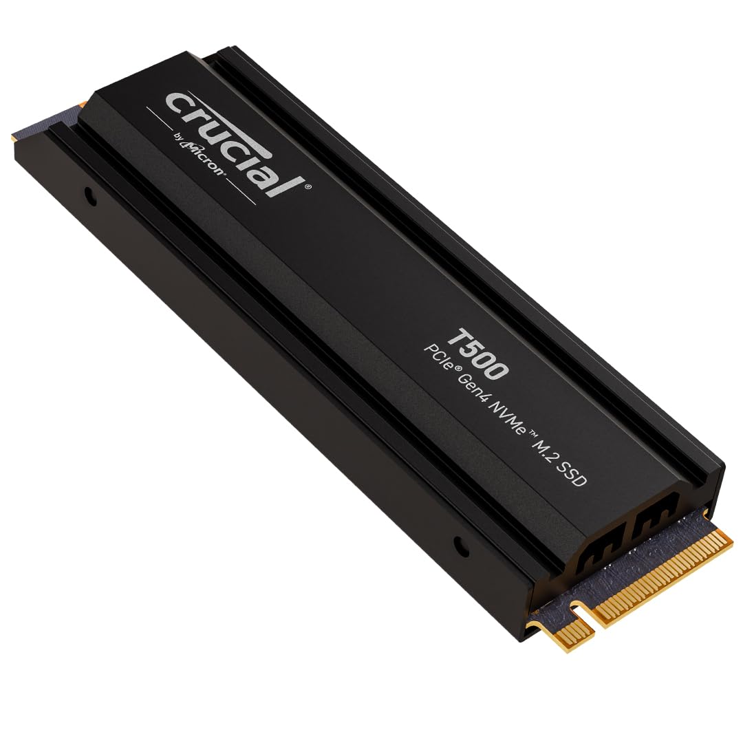 Crucial T500 SSD 2TB - PCIe Gen4 NVMe, 7400 MB/s, TLC NAND, compatible with PS5, laptops, desktops, Microsoft DirectStorage