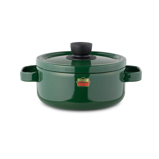 Honeyware Solid Line Enamel Pot - 20 cm diameter, 3.0 liters, white, suitable for all stove types including induction