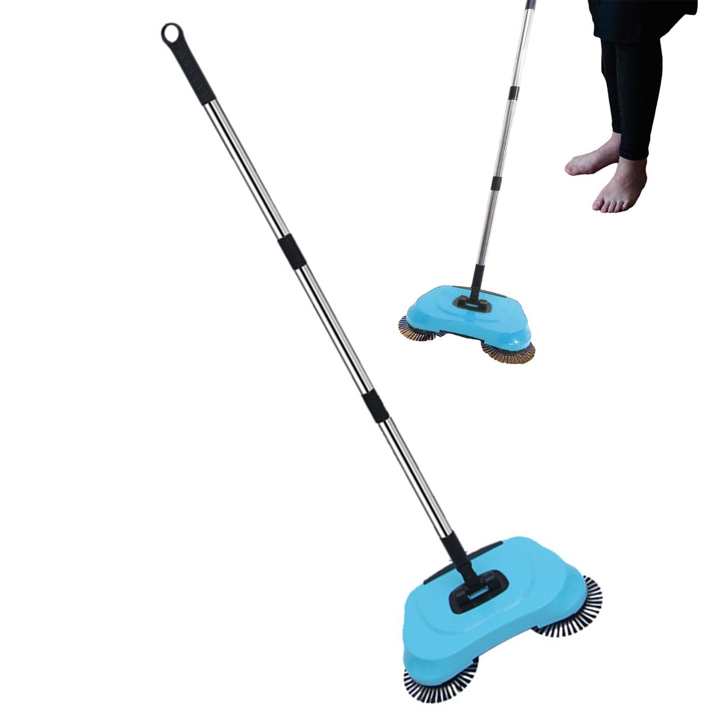 Paklāju slaucītājs Generisch, manuāls paklāju tīrītājs, neelektrisks paklāju besis, grīdas tīrīšanas instruments ar regulējamu rokturi koka virsmām, koka grīdām, laminātam