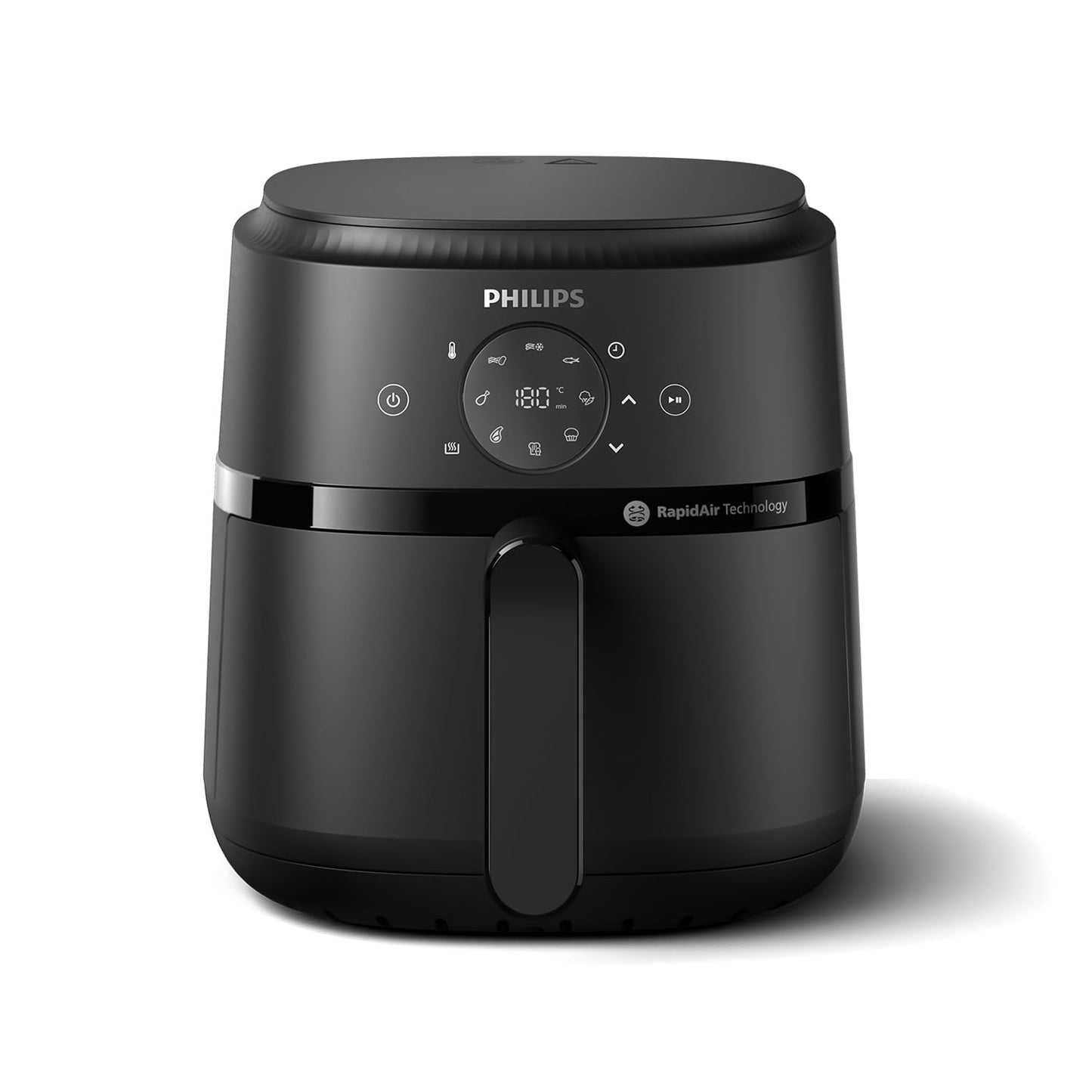 Philips Airfryer 2000 sērijas karstā gaisa friteze, 4,2L, digitālais skārienekrāns, 13 gatavošanas iespējas, 9 iepriekš iestatītas funkcijas, 90% mazāk tauku ar RapidAir tehnoloģiju, 1500W jauda, melna (NA229/00)