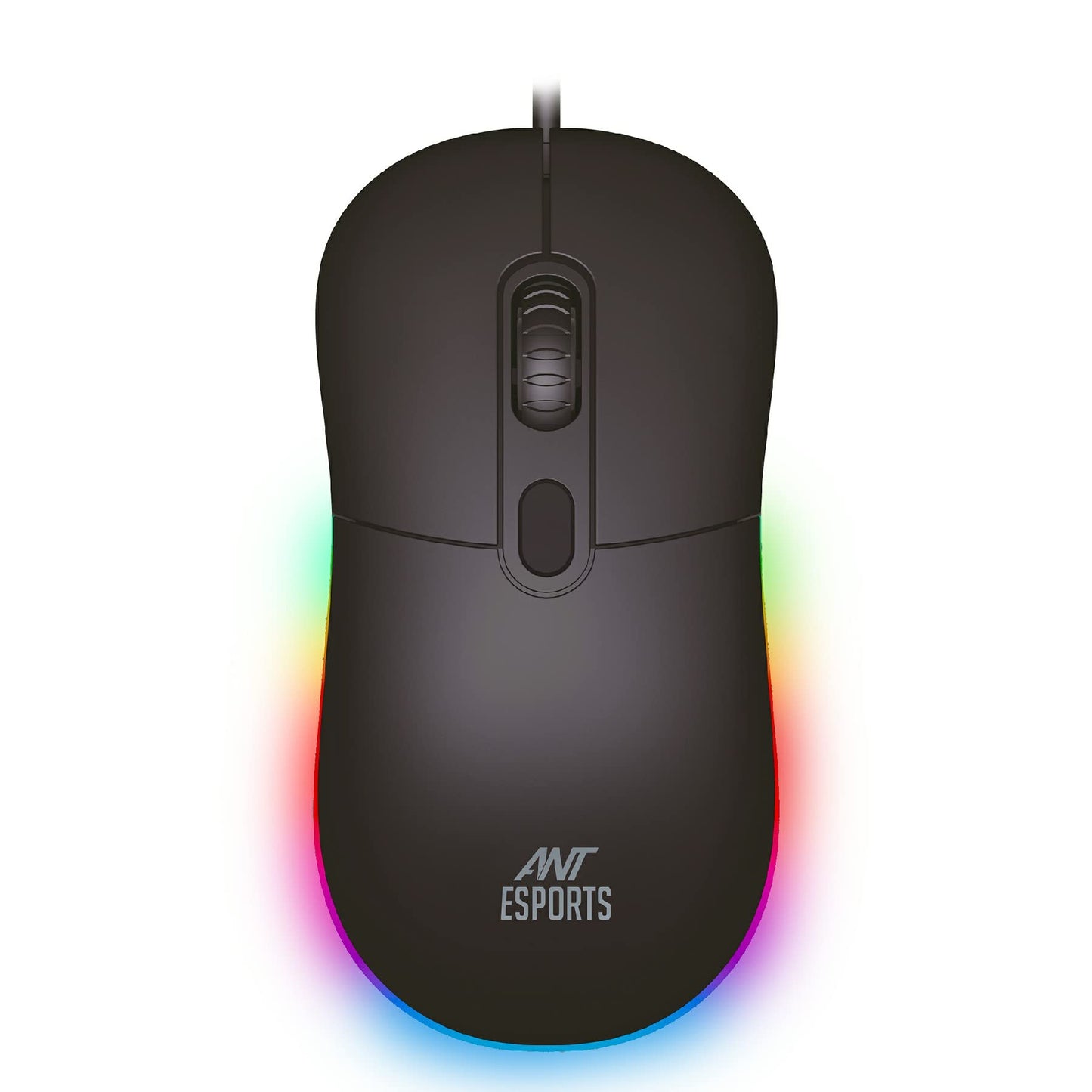 Ant Esports GM40 RGB Gaming Mouse - Minimalist design, 2400 DPI optical sensor, ergonomic turtle shell back, subtle RGB lighting
