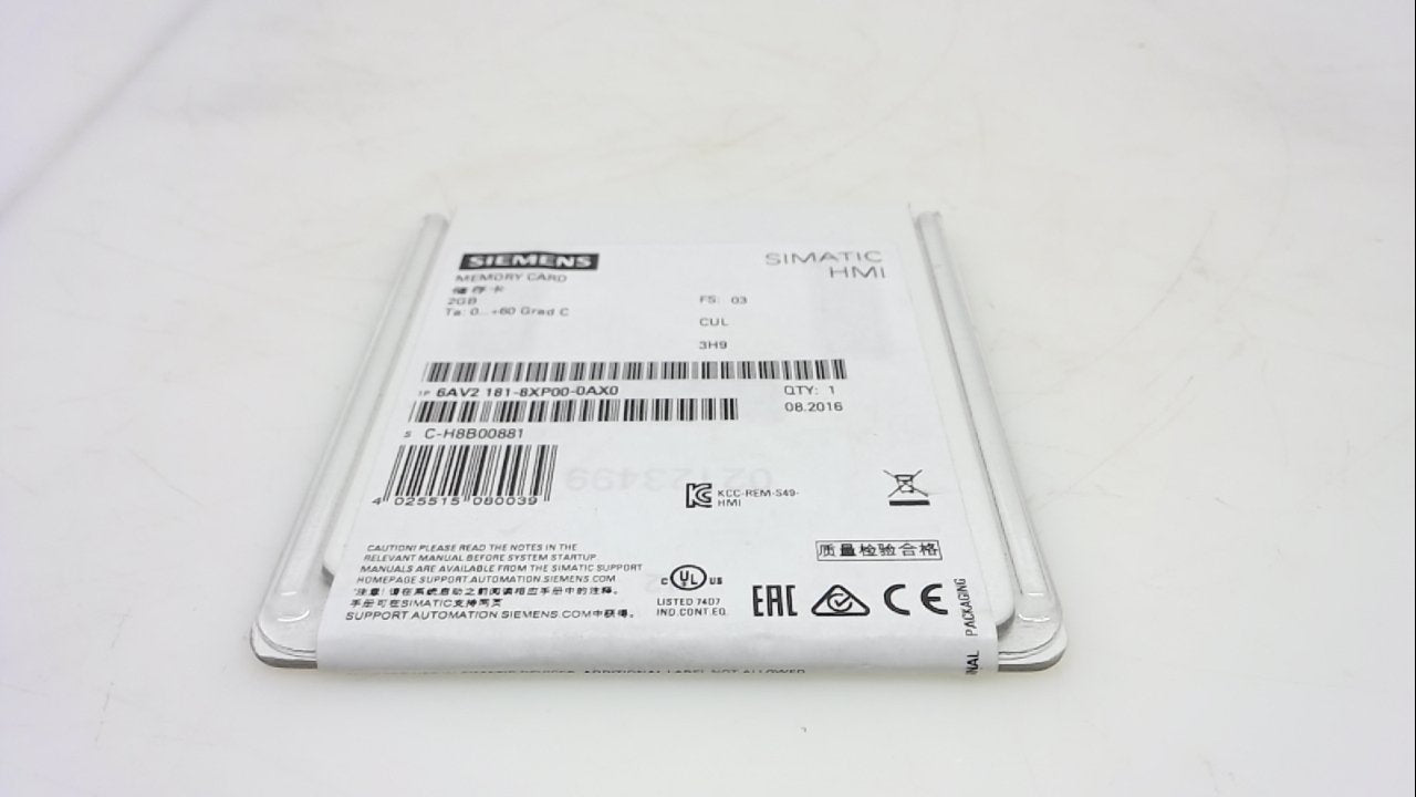 Siemens ST801 – 2 GB SD memory card for Simatic Halogenide METALICO, reliable data storage solution.