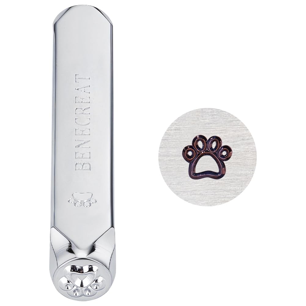 Metāla ķepas formas štancis 6mm 1/4 " BENECREAT, galvanizēta rūdīta tērauda instruments metāla, rotaslietu, ādas un koka apzīmogošanai