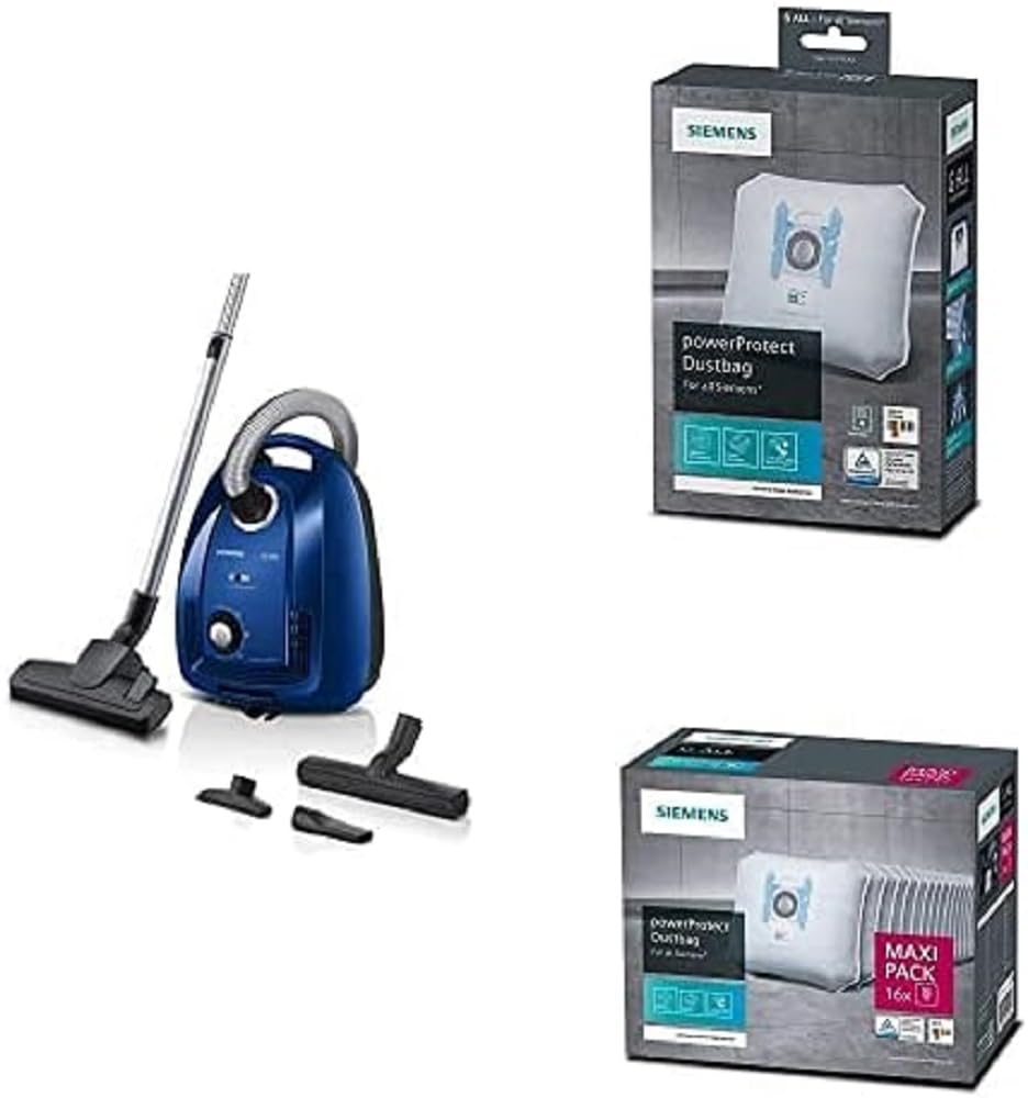 Siemens putekļsūcējs iQ300 VSC3320 - grīdas putekļsūcējs ar 4X un 16X PowerProtect maisiņiem tips G All.