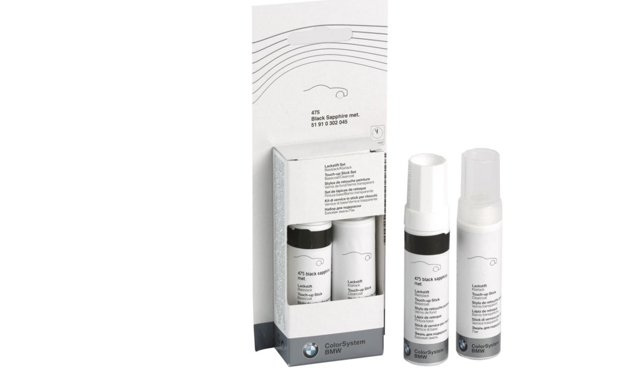 Auto krāsas labošanas zīmuļa komplekts Original BMW Black Sapphire met. - 475 2x12ml