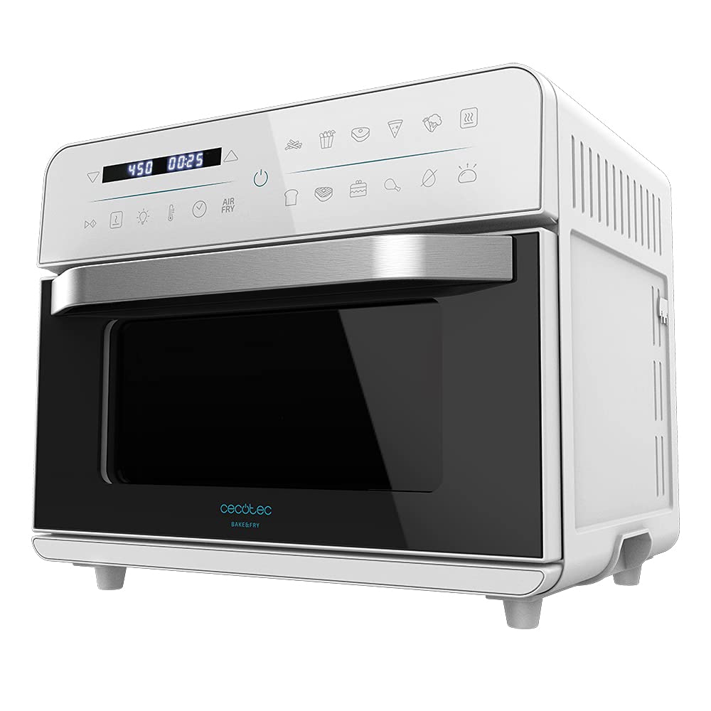 Cecotec Bake&Fry Touch - 14L hot air fryer, convection, touchscreen, stainless steel, white, versatile cooking options.
