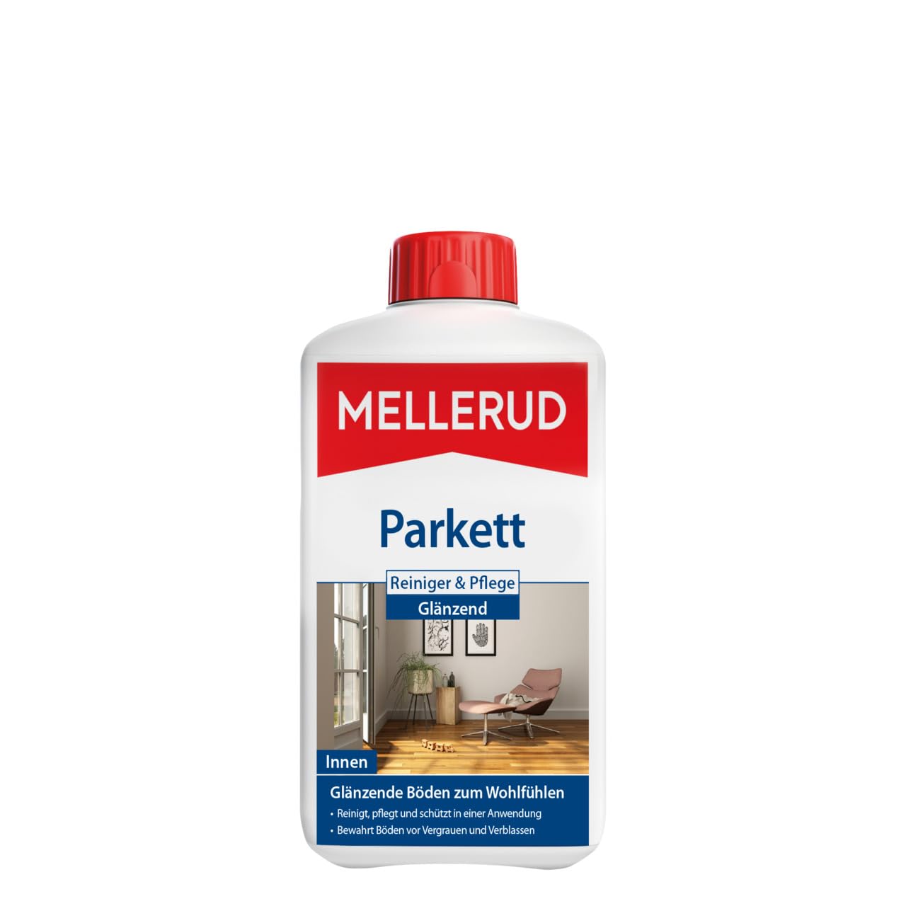 Spīdīgs parketa tīrīšanas un kopšanas līdzeklis MELLERUD, 1,0 l