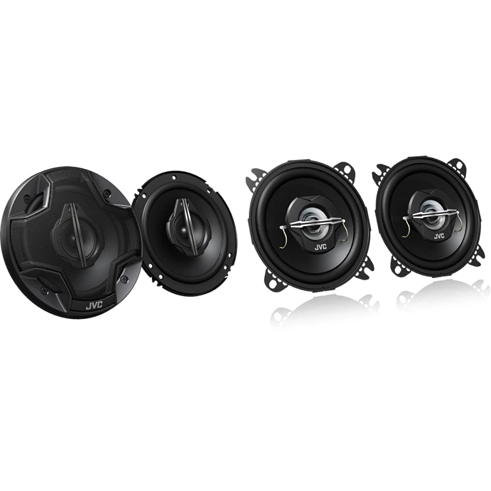 JVC CS-HX639 16 cm 3-ceļu koaksialie skaļruņi ar aizsargrežģi, 2 gabali & CS-J420X 10 cm 2-ceļu koaksialie skaļruņi, 2 gabali