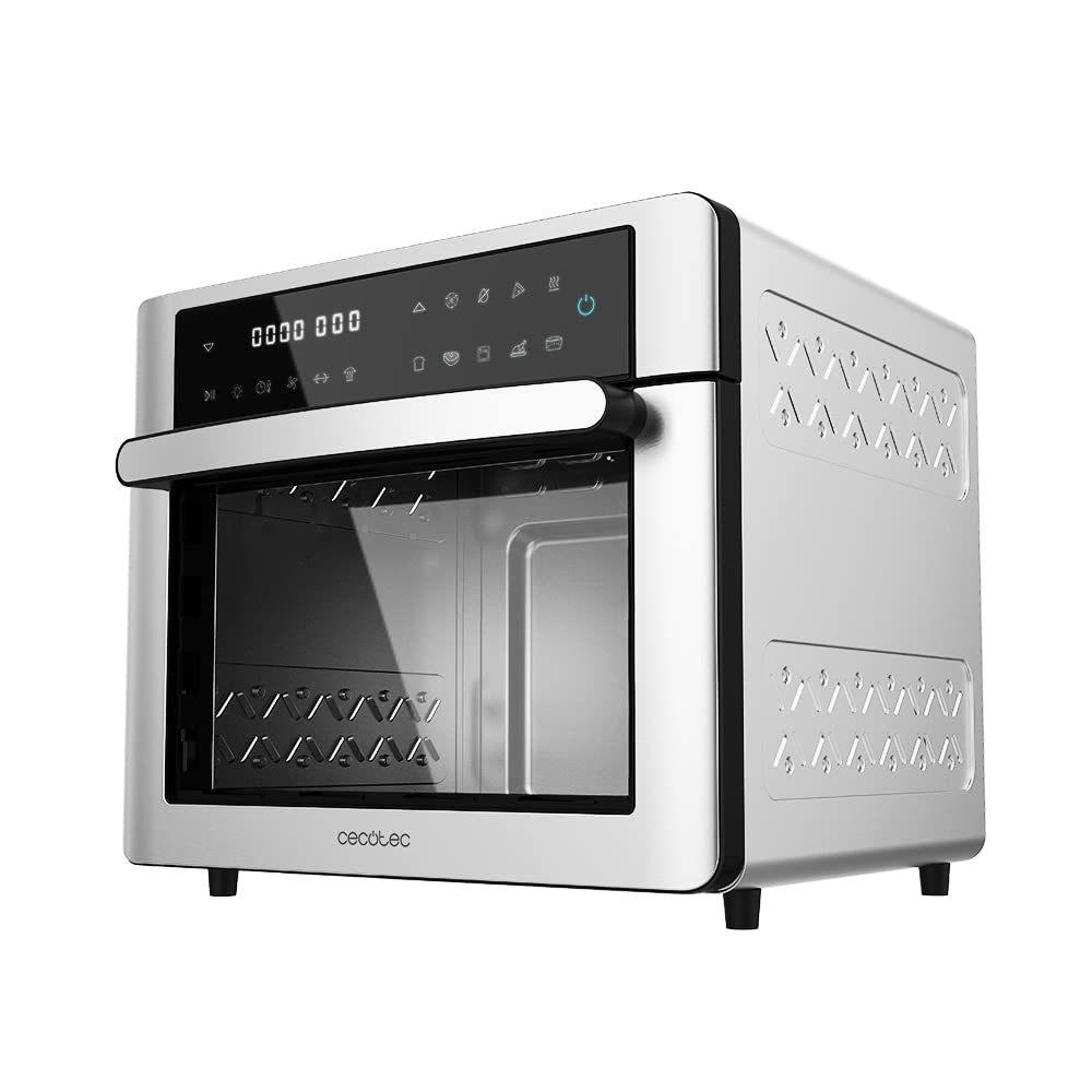 Cecotec Bake&Fry Touch - 25L hot air fryer, convection cooking, touch screen, stainless steel design.