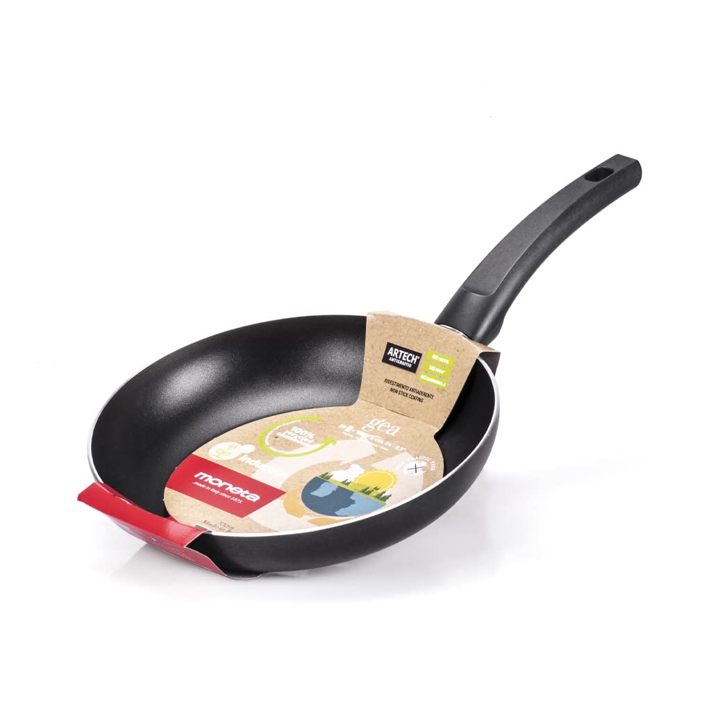 Moneta Gea panna - 24 cm, alumīnijs, 100% pārstrādāts, piemērots visām plīts virsmām, melns, ražots Itālijā.