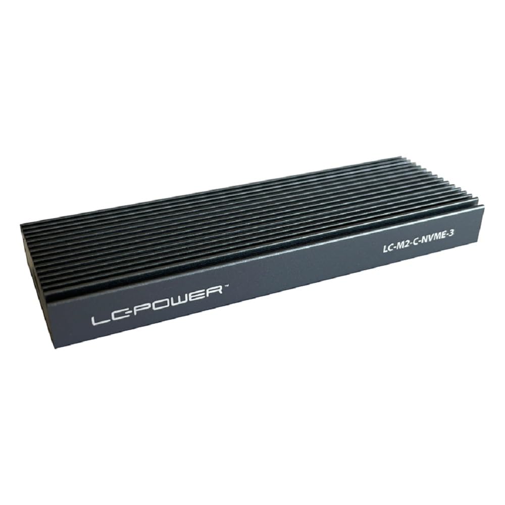 LC-Power NVMe-M.2-SSD Korpuss LC-M2-C-NVME-3 - Compact design, efficient cooling, supports high-speed data transfer.