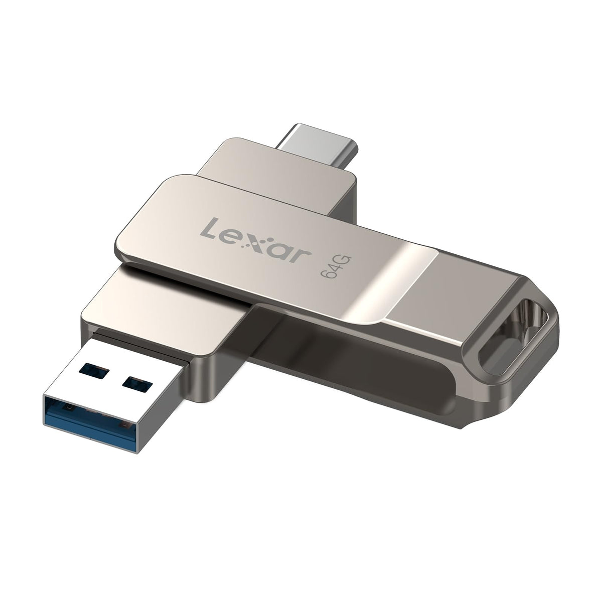 USB zibatmiņa Lexar D40E 64GB, USB-C Flash Drive, sudraba šampanietis, 2-in-1