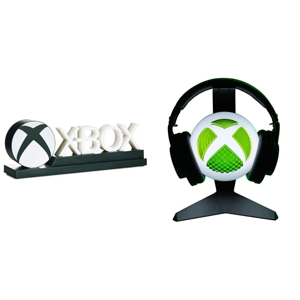 Xbox apgaismojums Paladone Xbox Icons Light, kolekcionējams Xbox logotipa merchandise, statīvs austiņām, oficiāls merchandise