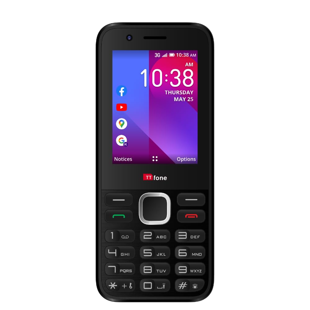 TTfone TT240 - 3G KaiOS mobile phone, user-friendly design, large buttons, and clear display for easy navigation.